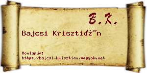 Bajcsi Krisztián névjegykártya
